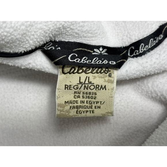Cabelas Jacket Womens Large White Fleece Full Zip Polartec Outdoor Hiking Warm - Picture 3 of 7